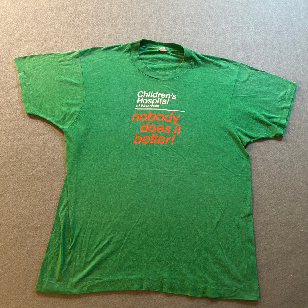 VTG Childrens Hospital of Wisconsin Mens XL Green TShirt Single Stitch